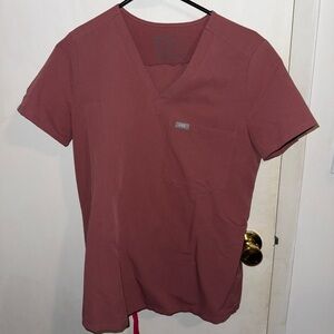 Figs Short Sleeve V-Neck Top & Jogger Scrub Pant-MAUVE